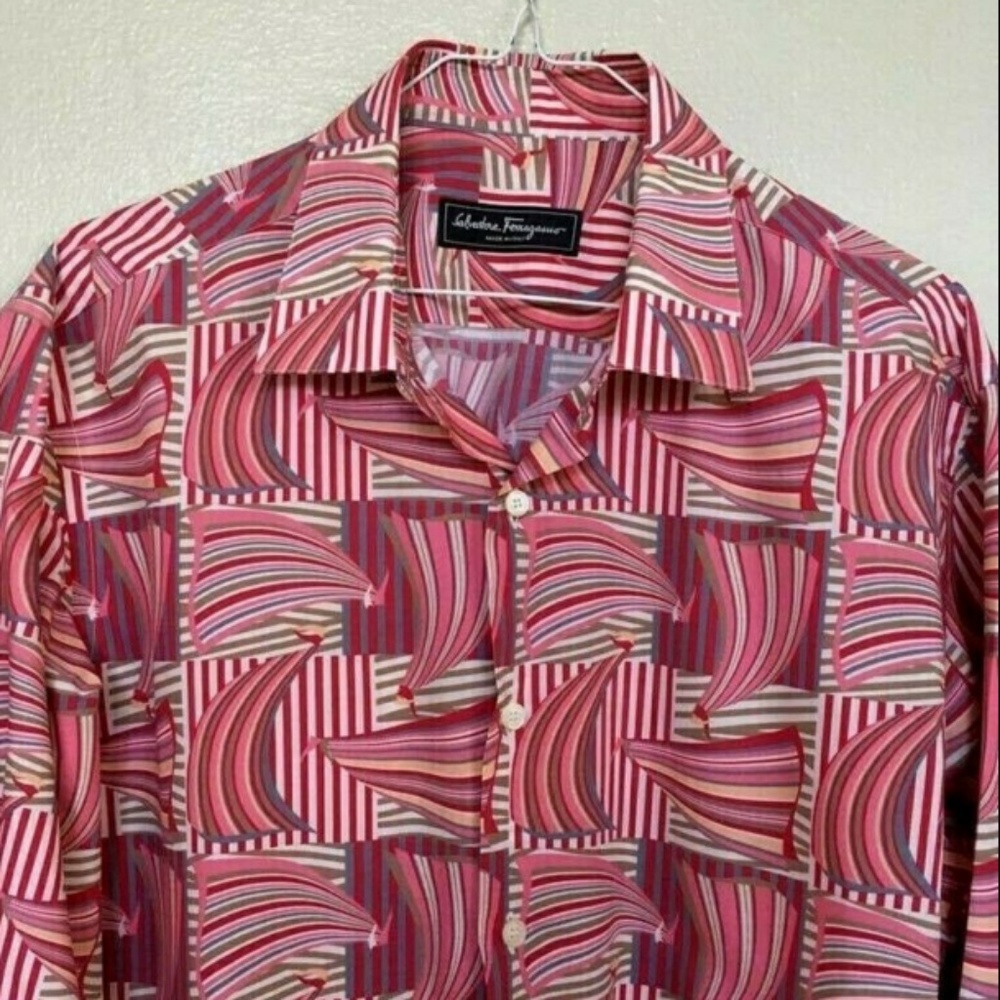 Salvatore Ferragamo Derby Fit men’s shirt Size L
